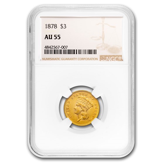 1878 $3 Gold Princess AU-55 NGC 1878 $3 Gold Princess AU-55 NGC